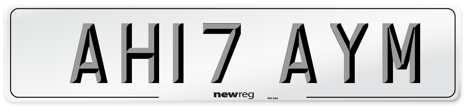 AH17 AYM Number Plate from New Reg